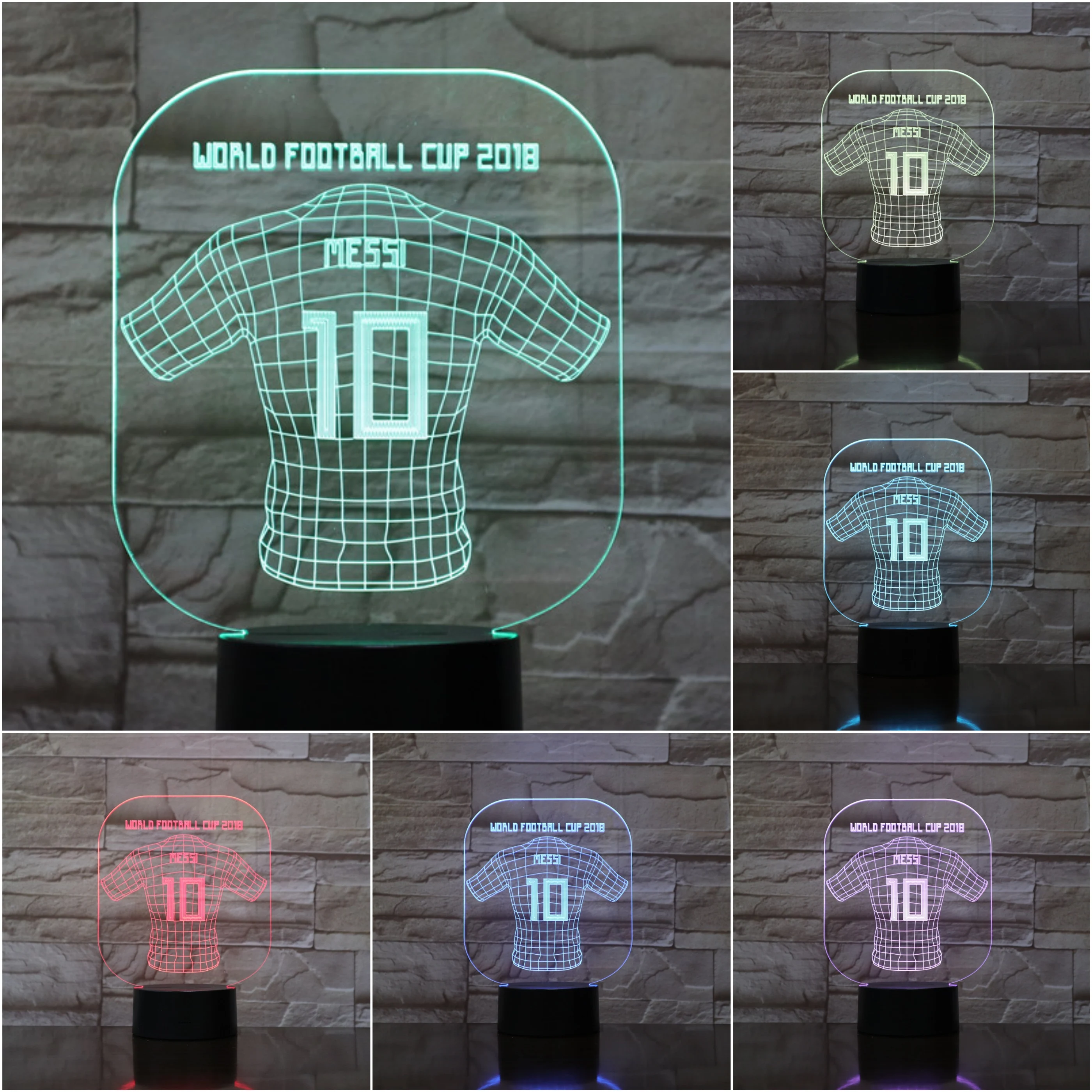 

Messi Jersey USB 3D LED Night Light Decoration Children Kids Fans Gift Baby Nightlight Football Soccer Jersey Table Lamp Bedroom