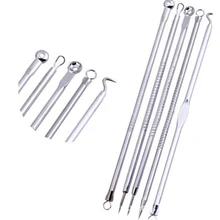 5 Pçs/set Agulhas Acne Cravo Removedor Extrator Duplo-Headed Pimple Extractor Remover Tool Set