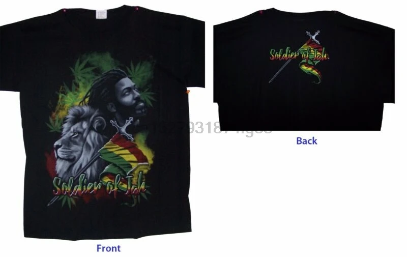 

Bob Marley Reggae Rasta Soldier of Jah Black T-Shirts (RrTs19 ^)