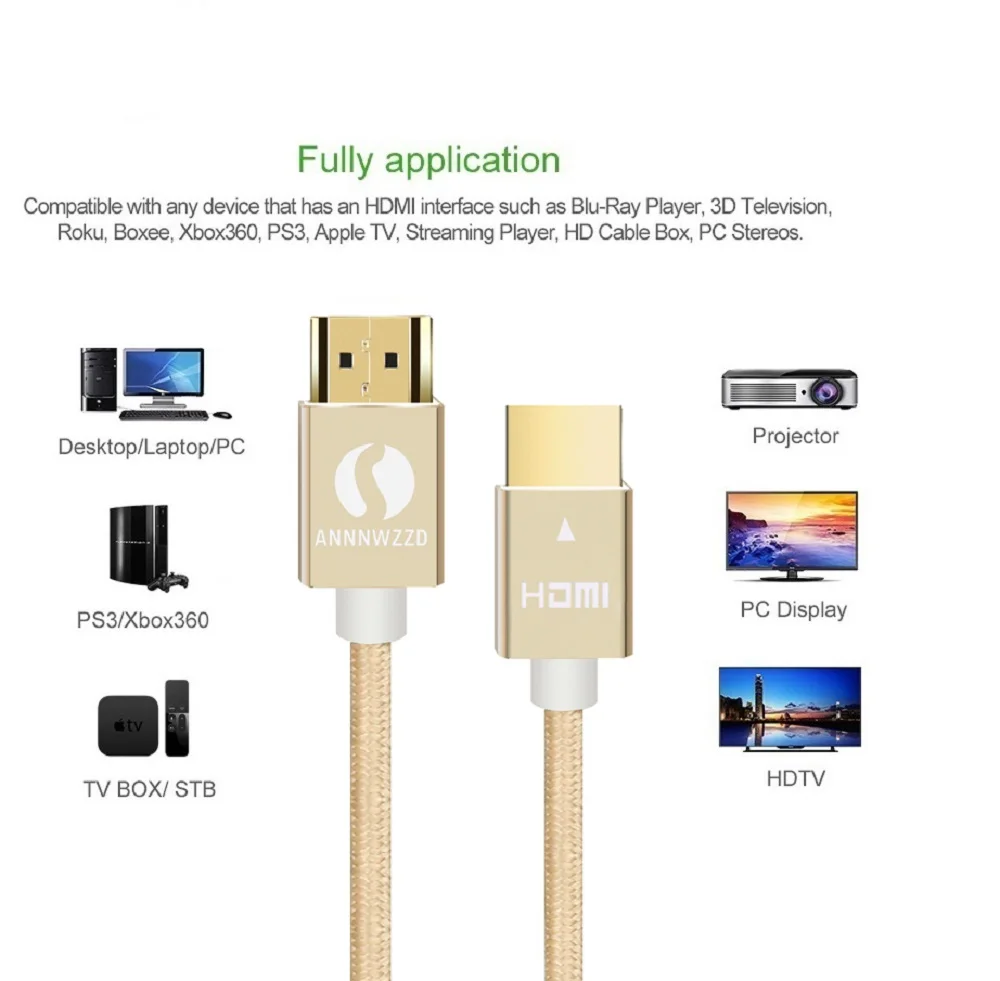 HDMI كابل ذكر لذكر HDMI كابل وصلة بينية مُتعددة الوسائط وعالية الوضوح عالية السرعة موصل 2 M 3 M 5 M 10 M 2.0 4 K 1080 P ل PS3 العارض أبل كابل تلفزيون HDMI
