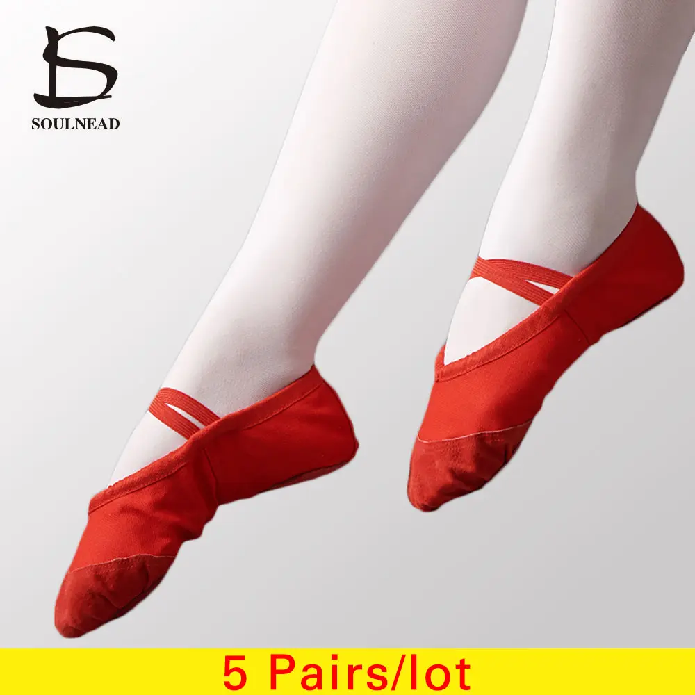 5pairs Ballet Dance Shoes Women Ballet Dance Slippers Kids Women's
