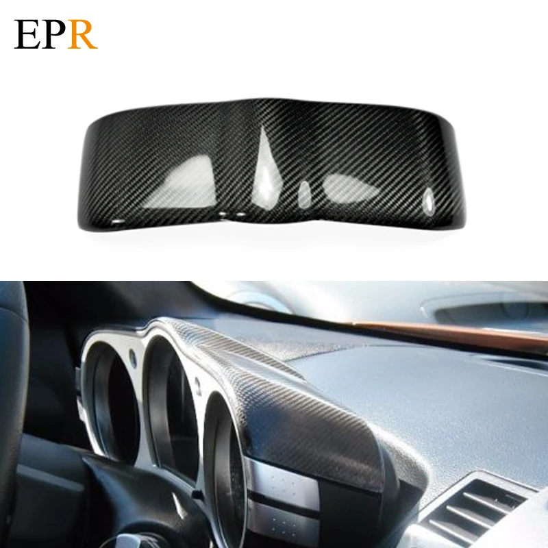 Car Accessories 350Z Z33 Carbon Fiber Dial Dash Cover Glossy Fibre Finish Dial Dash Interior Parts For Nissan 350z Car Styling high quality carbon fiber decoration headlight eyelids eyebrows cover trim 2pcs fit for nissan 350z z33 coupe 2003 2008