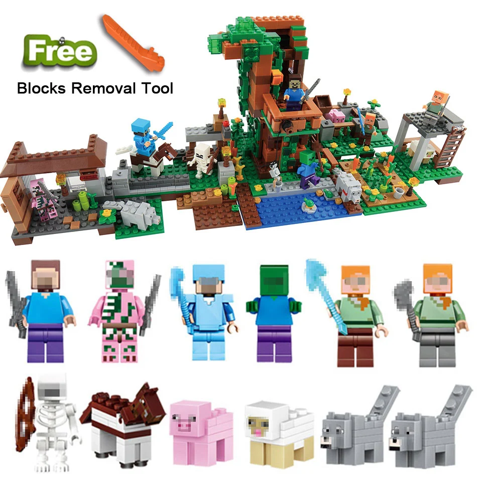 

qunlong 0534 My World Village Building Blocks Castle Kids Toys Gift Compatible Legoe Minecraft City Building Blocks For Boy Girl