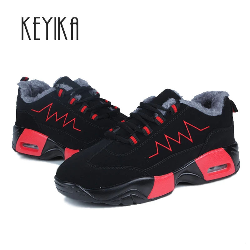 

Winter Sneakers Flats for Men Women Mesh Shoes Autumn Warm Shoes for Couples zapatillas Black Red size 35-44 tenis feminino