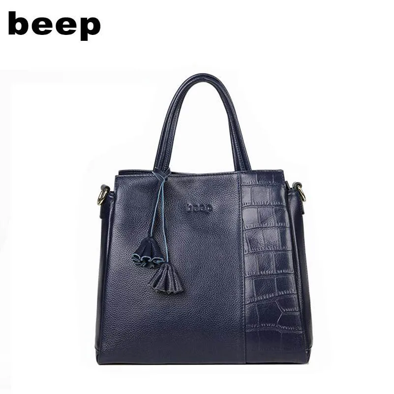 

Beep 2019 New Genuine Leather Women bag fashion women famous brand Luxury women handbags shoulder crossbody bags for women