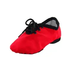 Msmax P101 Дети Джаз Обувь для девочек мальчик Профессиональный шнуровкой мелкая на низком каблуке Обувь для детей