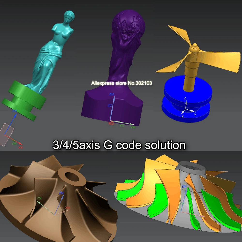 

New 3D model G code Design 3/4/5axis for CNC 3D Carved engraving Figure Sculpture machine fit with Mach3 or USB CNC software