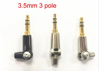

50pcs unique 3.5mm 3 pole plug can be bent and straight gold plated audio connectors free shipping