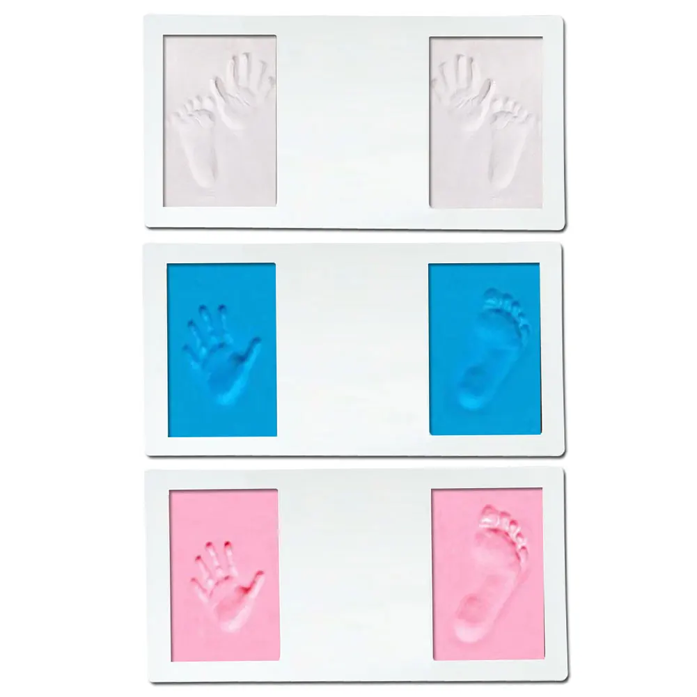 1 компл. Handprint фото рамка + глины грязи костюм Детские след модель Box стенд для маленьких мальчиков и девочек чернилами роста мемориал