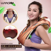 U Shape Electrical Shiatsu Back Neck Shoulder Massager Body Infrared.3D Neck Waist Back kneading massager.Car Home Pillow