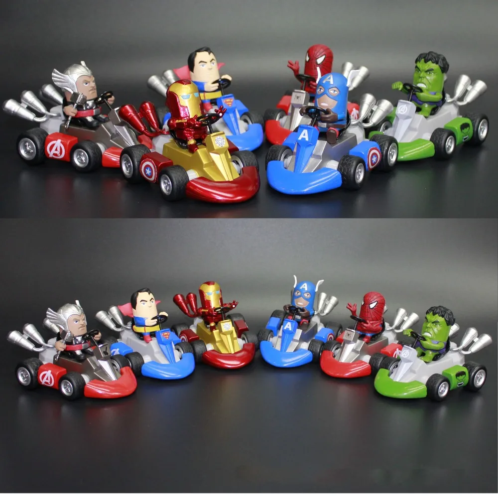 

Marvel Avengers Endgame Thanos Spiderman Hulk Iron Man Captain America Toys Dolls Anime Pull Back Car Pvc Kids Hot Toys for Boys