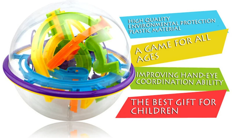 3D лабиринт шар Волшебный Интеллектуальный Головоломка мяч игрушки логическая способность обучение для детей интеллект тренировка