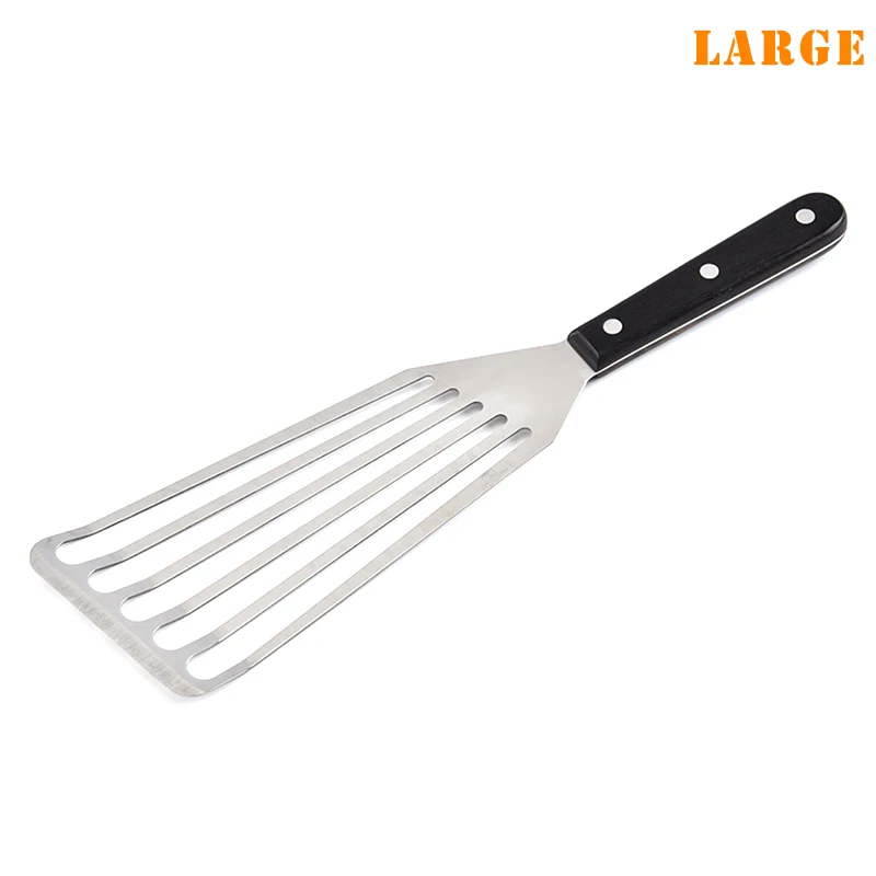 1 Pcs Slotted Turner Fish Spatula Stainless Steel Flexible Kitchen Barbecue Spatula HYD88