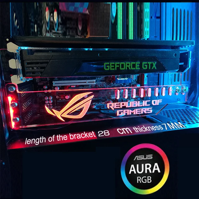 Best Price RGB LED For AURA Computer Graphic Cards Stand Chassis Lights Support Jack Support Customized Decorate Lightning Holder Best Price RGB LED For AURA Computer Graphic Cards Stand Chassis Lights Support Jack Support Customized Decorate Lightning Holder