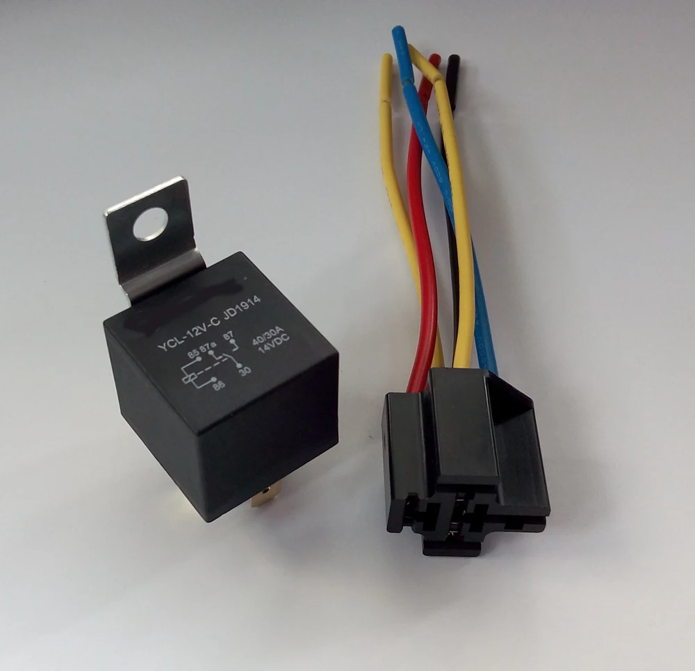 

Automobile Relay with Socket 40A 12V 24V 4Pins 5Pins Relay JD1912 2912 1914