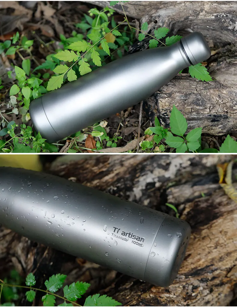 Garrafa de Água Copos com Tampa e Garrafa de Titânio Tiartisan Titanium Ciclismo Esporte ml Leve Camping Revestimento Ta8395 500 12 High Quality Esporte e Lazer