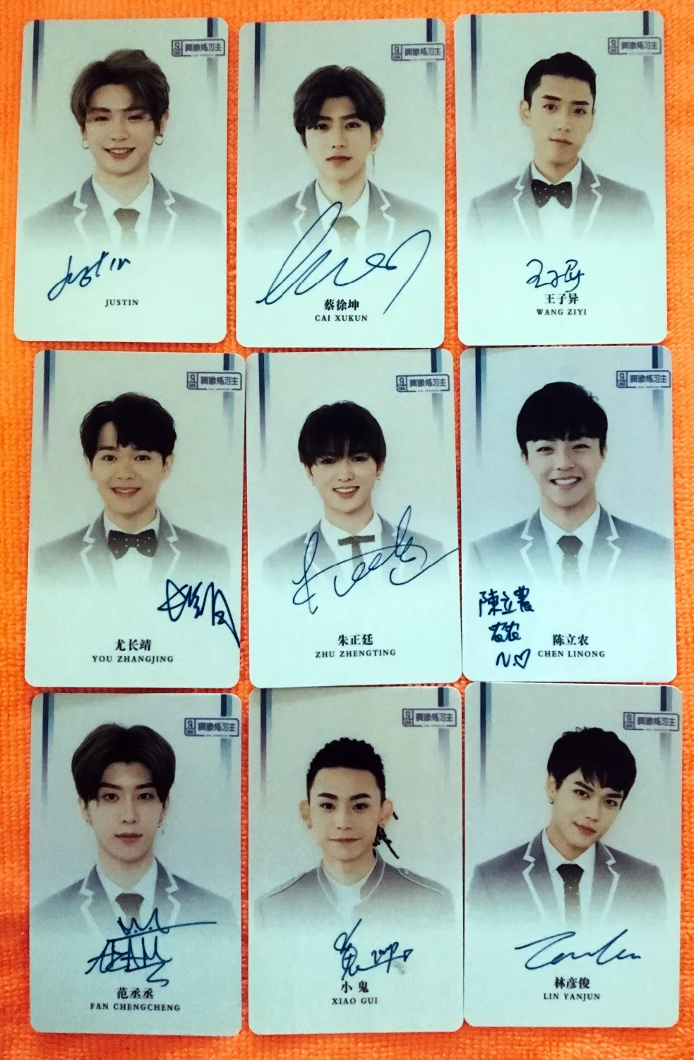 

signed IDOL PRODUCER NINE PERCENT autographed cards 9 cards set RP reprnted version official 062018