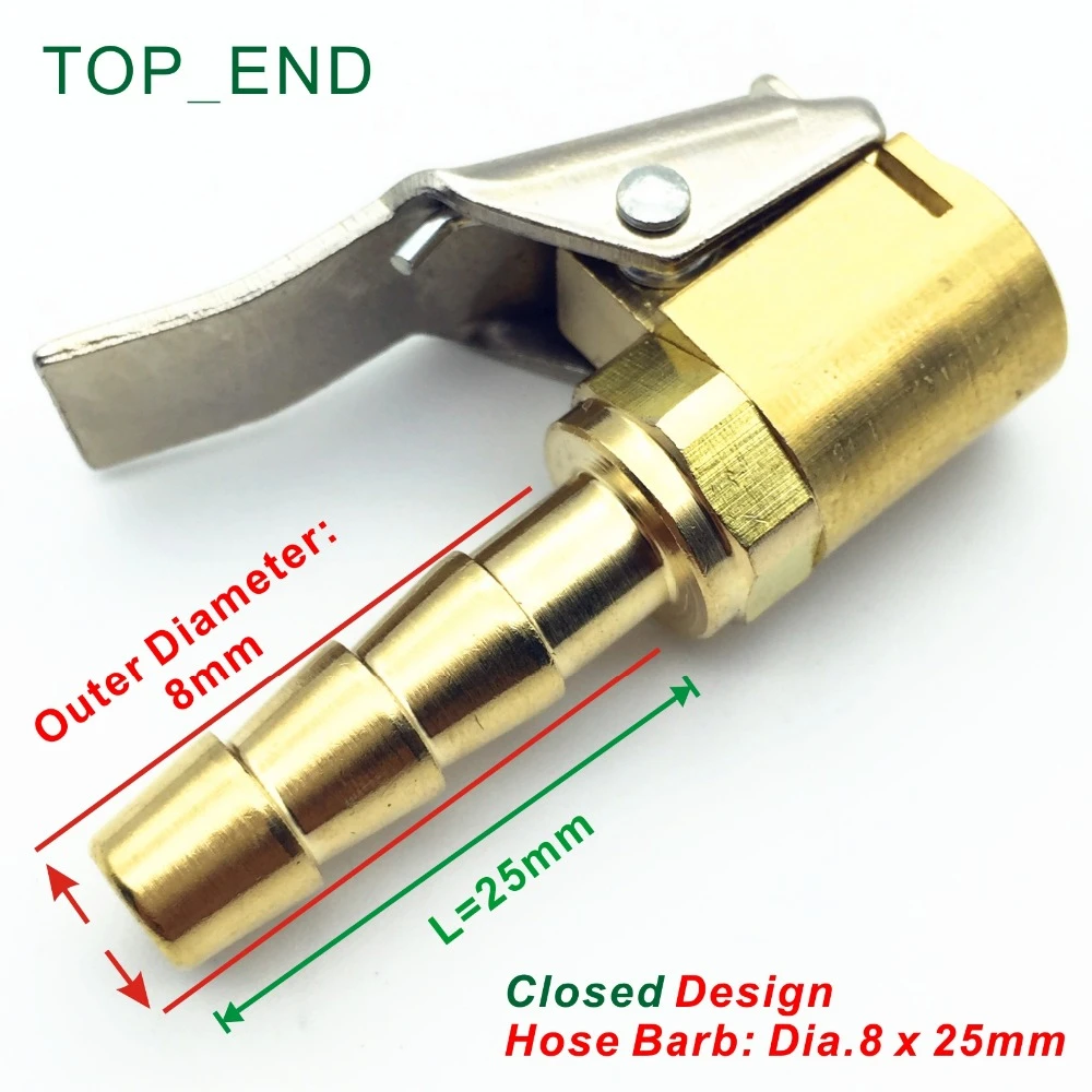 8x25mm Closed Design Original Brass Euro Style Air Chuck Long Hose Barb Tire Tyre Inflator Gauge Fitting 1 4 Npt Tire Repair Kit Tire Repair Kit Air Chucktire Repair Aliexpress