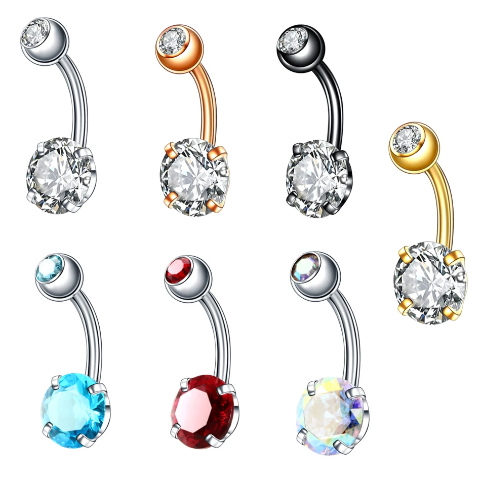 

1PC Steel Ombligo Piercing 14G Crystal Nombril Navel Bar Piercing Gem Belly Button Piercing Dangle Earring Piercing Sexy Jewelry