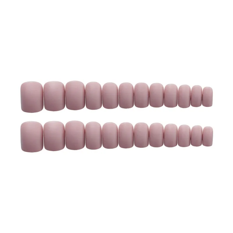 Мягкий розовый фиолетовый матовый ложный светильник для ногтей, сиреневый цвет, матовое покрытие для женщин, накладные ногти с коротким квадратным верхом, дизайн ногтей