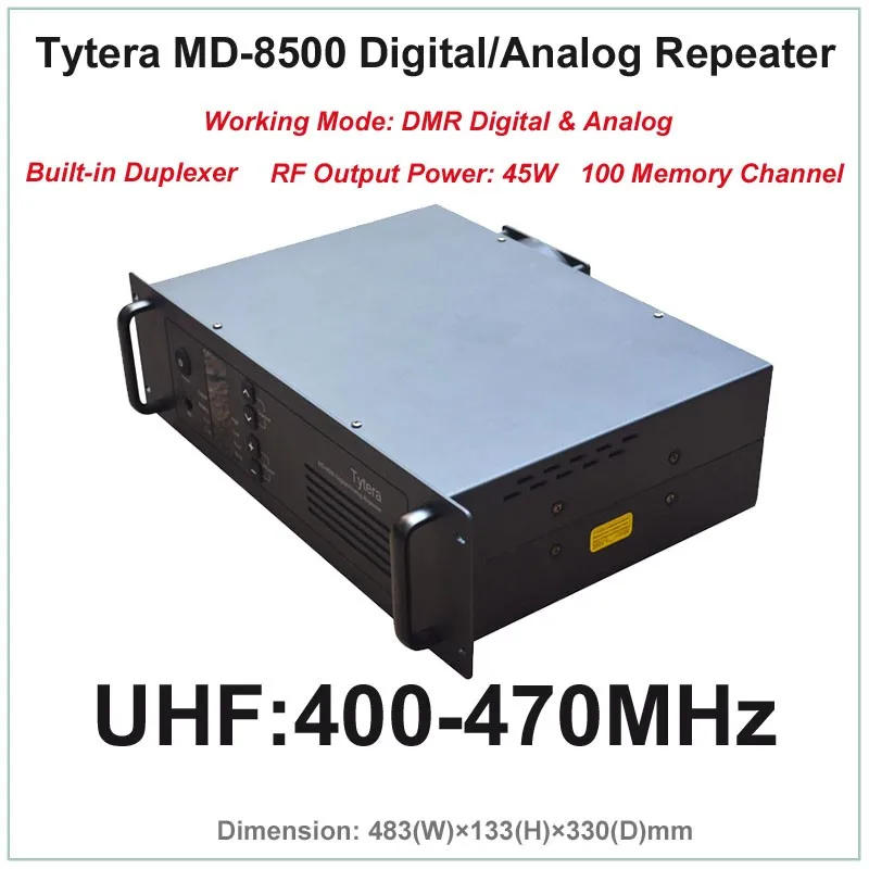 Tytera TYT md-8500 UHF 400-470 мГц DMR цифровой и аналоговый Профессиональный Двухканальные рации ретранслятора с двусторонней печати (rf Выход мощность 45