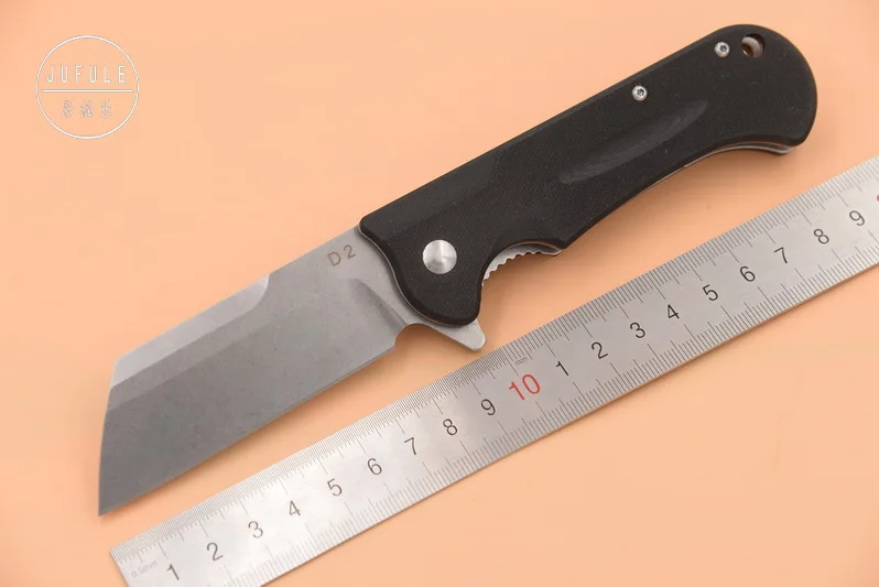 

JUFULE New Chaves Cleaver Flipper folding bearing D2 blade G10 handle outdoor camp hunt pocket fruit EDC tool kitchen knife