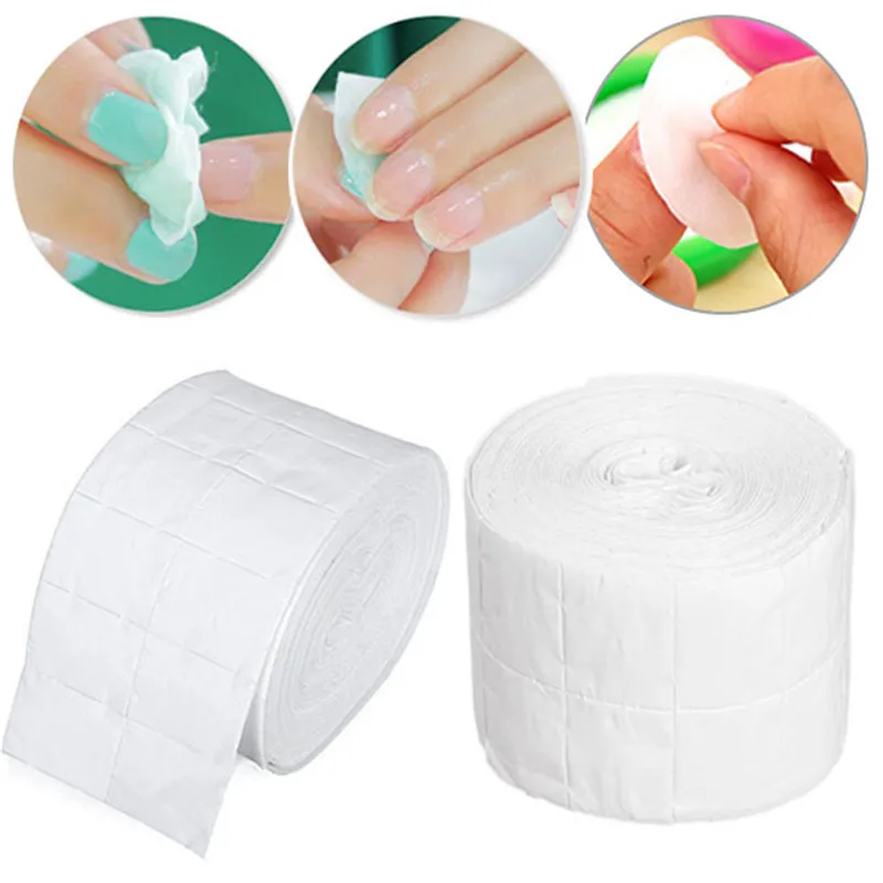 ELECOOL 300Pcs/1 reel Nail Polish Remover Cleaner Wipe Cotton Pads Soft
