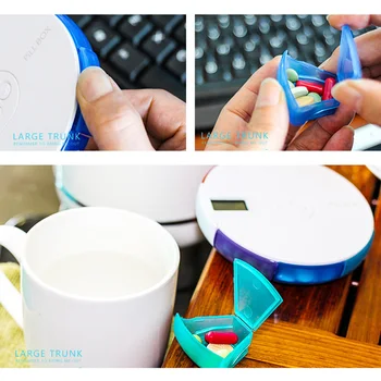 

Pill Storage Box Medicine Case Timing Reminder Alarm 7 Day Container Portable for Travel Health99