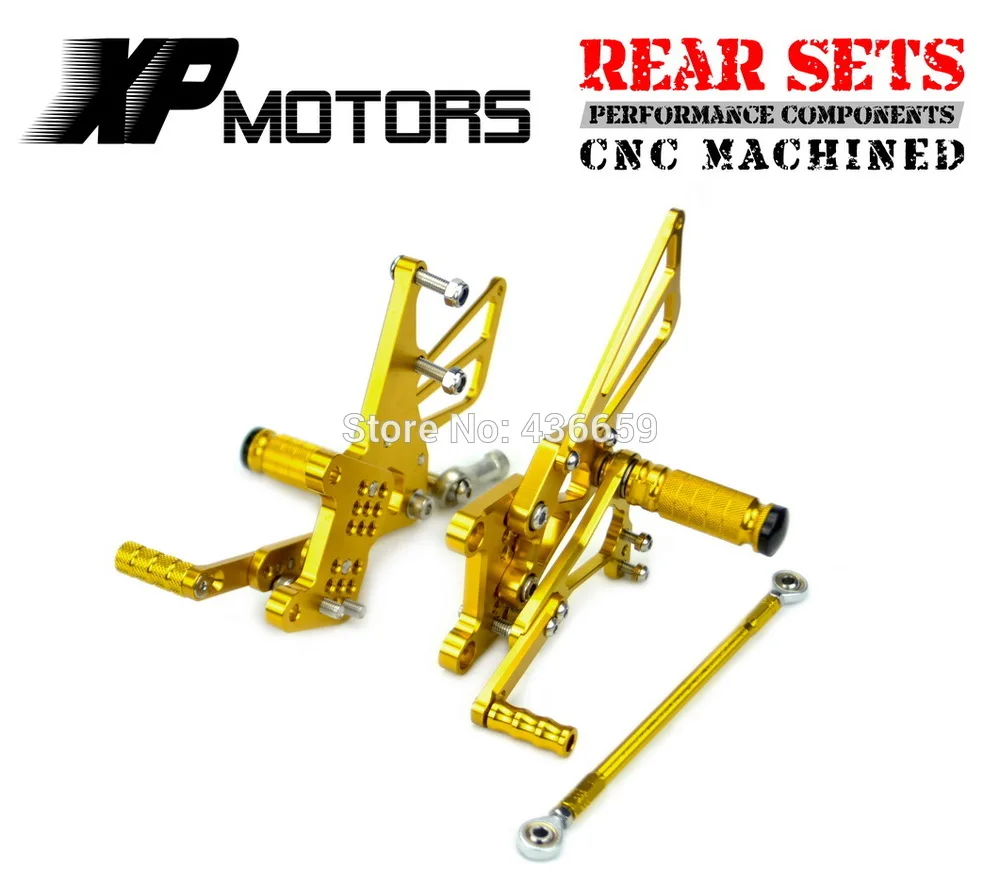 

Gold CNC Billet Race Adjustable Foot pegs Foot Control Kits Rear Sets For Triumph T509 Speed Triple T509 1997 98 99 00 01 2002