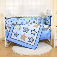 4 шт синяя звезда набор постельных принадлежностей для детской кроватки для мальчиков oeko tex 100 хлопок