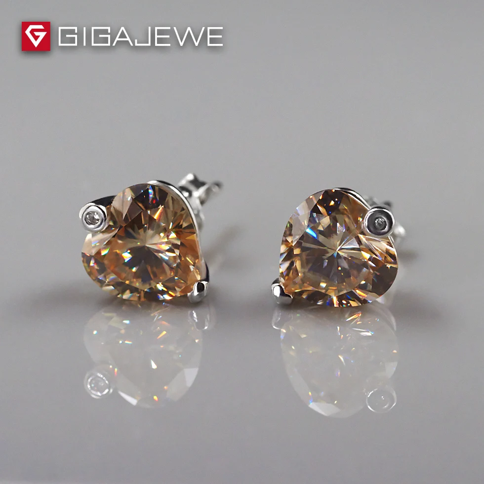 Серьги GIGAJEWE из муассанита с круглым золотом 2 5 карата|silver ear studs|ear studsfashion studs |