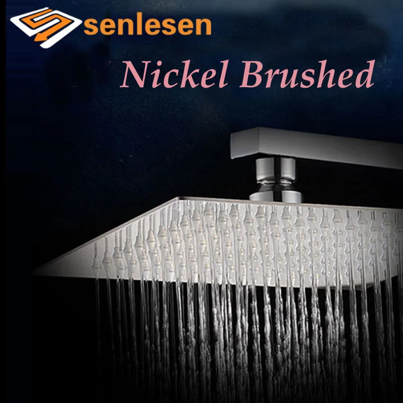 

Wholesale And Retail Luxury Square Brushed Nickel Rain Shower Head Wall Mounted Ceiling Shower Sprayer Head Top Over-head
