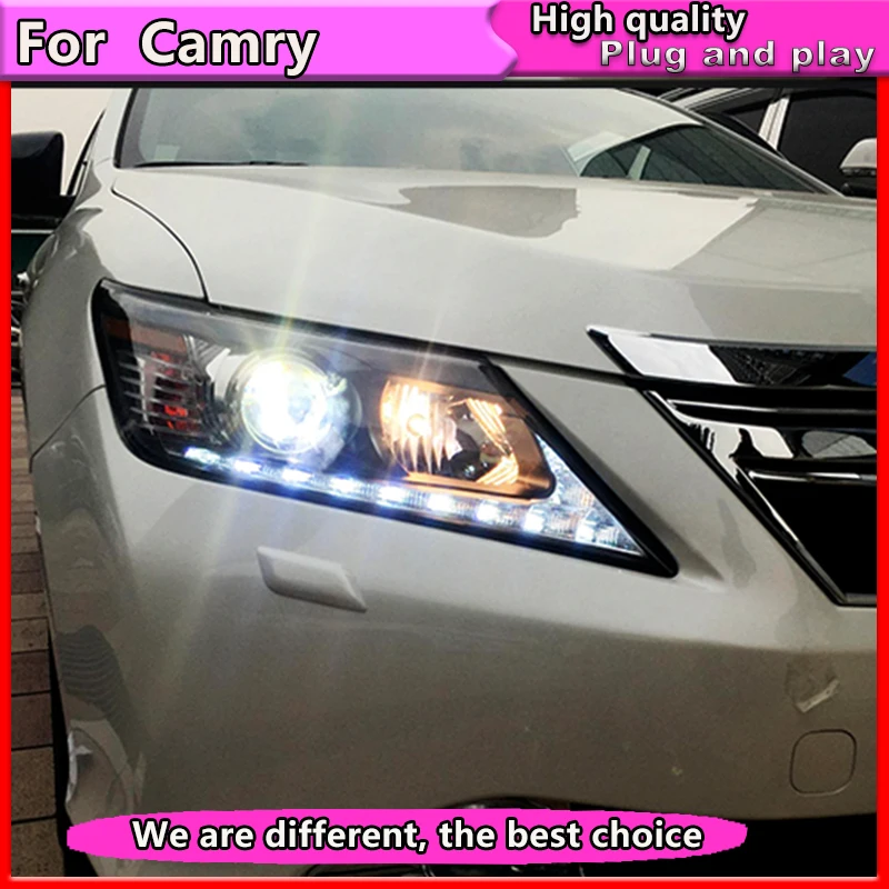 Автомобиль Стайлинг для Toyota Camry фар 2012- Camry светодиодный фар DRL Bi Xenon объектив высокого ближнего h7 фар аксессуары