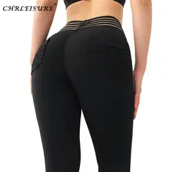 CHERLEISURE карман леггинсы Для женщин тренировки Фитнес леггинсы Femme Push Up леггинсы штаны однотонные штаны женские 7