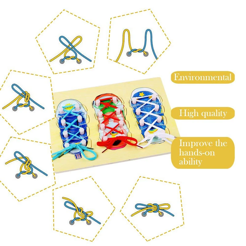 Милая обувь шнуровка Обучающие игрушки Монтессори дети 3-4-5 лет мальчики и девочки игрушки головоломка