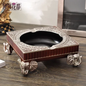 

European style retro ashtray personality decoration high-grade living room luxury American elephant table decoration