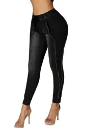 Брюки женские сезон: весна-лето модные длинные узкие брюки карандаш для женщин черный мыть эластичный пояс джинсовые 786032