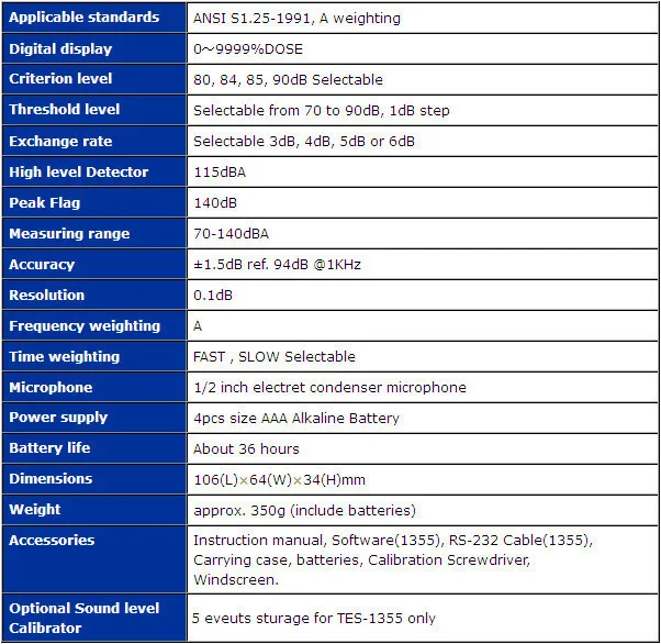 Высокая точность шумомер(70-140dBA) noisemeter TES1354