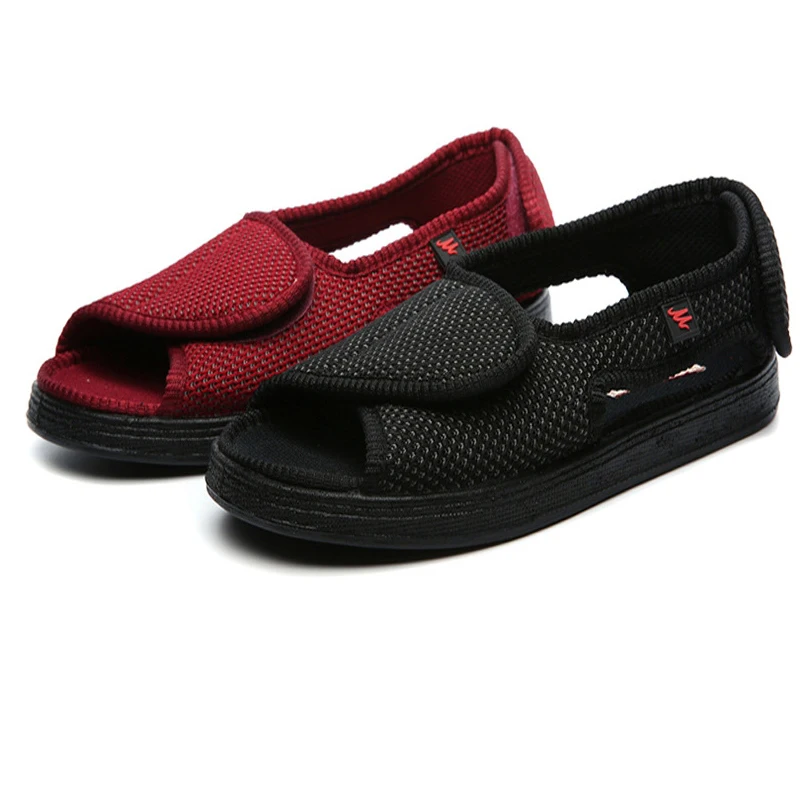 Zomer Comfortabele Verstelbare Vet Gezwollen Schoenen Midden Aged Ouderen Sandalen  Diabetes Slippers Met Klittenband Verruim Slippers|Persoonlijke  Zorgtoestellen Onderdelen| - AliExpress