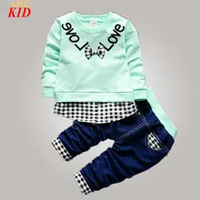 Spring New Clothing Set For Baby Boy Girl Sweatshirt + Pants Kids Letters Slogan Shirt Tees Casual Sport Clothes Suits KD470