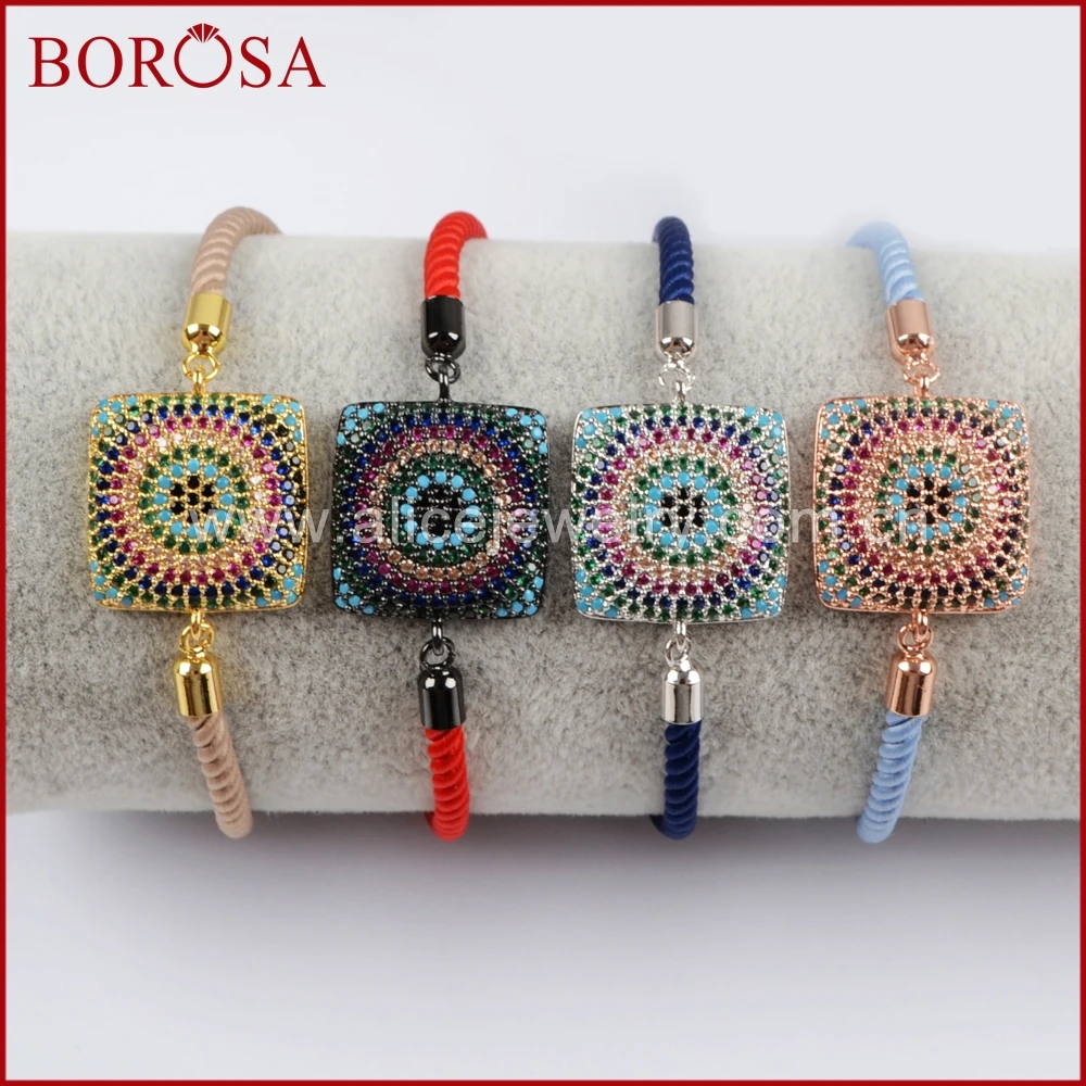 BOROSA New Arrival Square Shape Charm Connector Bracelet for Women