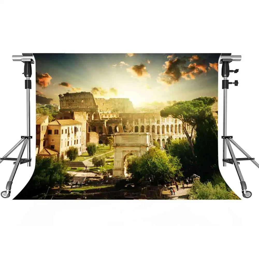 

MTMETY Italian Architecture Backdrop Vinyl Vintage Brick Wall Photography Background Themed Party Photo Booth Props Decoration