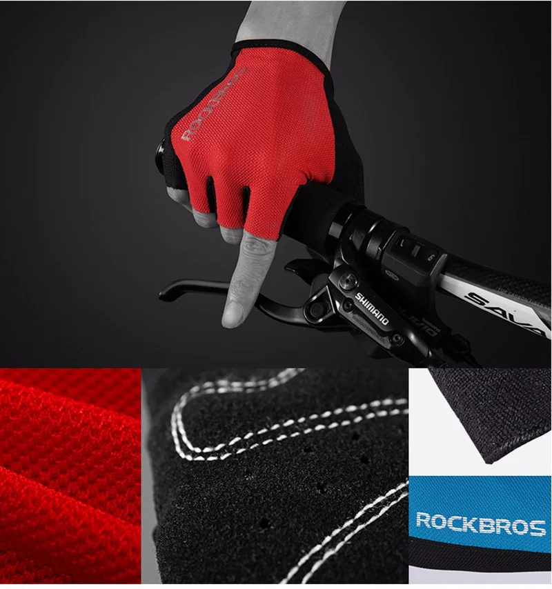 ROCKBROS Half Finger Bicycle Glove Outdoor Cycling Sports Breathable Gloves Bike Sponge Pad Professional Gloves Unisex RK0038 (4)