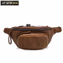 Новинка, качественная кожаная мужская Повседневная модная коричневая сумка на пояс для путешествий, нагрудная сумка, сумка-слинг, дизайнерский чехол для телефона, мужская сумка 202