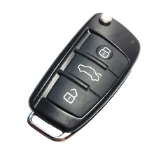 Раскладной флип-чехол ключа дистанционного управления автомобилем для Audi Q7 A3 A4 A6 A6L A8 TT необработанное лезвие, в ассортименте 3 корпус для ключей на кнопке Fob чехол