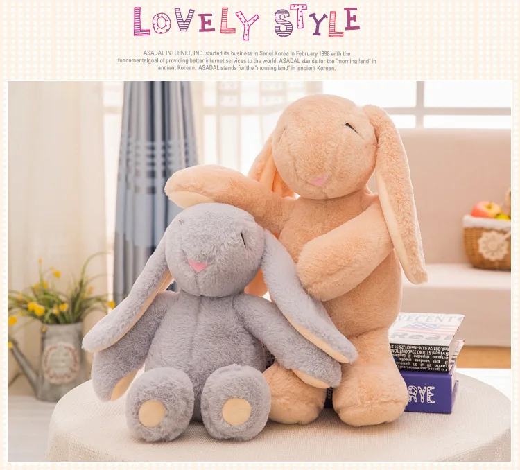 Милый Пасхальный подарок для детей 38 см 45 см кролик мягкая игрушка Подушка Удобная игрушка кролик розовый серый коричневый белый