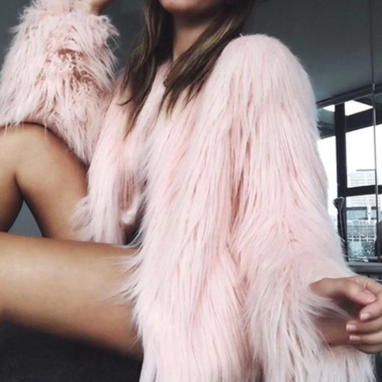 BKLD Elegant Fuzzy Women Faux Fur Coat Streetwear 2024 New Autumn Winter Warm Coat Female Solid Color Outwear Party Jacket Women long coat female plush teddy coat outwear faux fur coat women solid color warm winter lapel casual mid length jacket new fashion