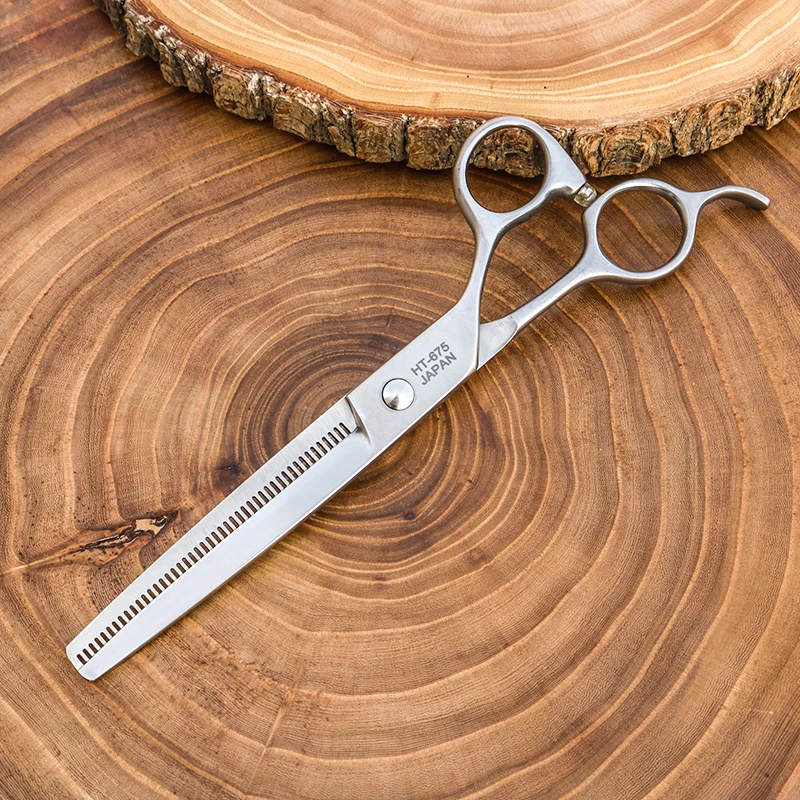 Professional Dog Grooming Scissors Dog Thinning Shears 6.75 INCH 46 Teeth Right Hand Matte Silver Kingbird NEW