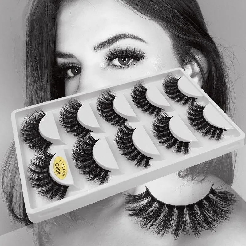 

New 5 pairs Thick Cross 3D Mink eyelashes makeup maquillaje beauty essentials 3d false lashes false eyelashes full strip lashes