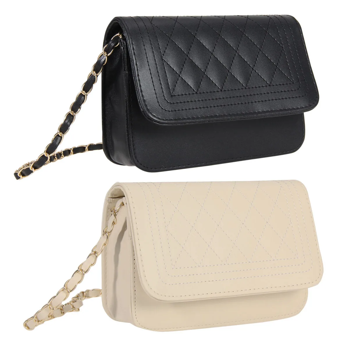 

Women Fashion Messenger Bag Leather Crossbody Bag Solid Color Shoulder Bag Ladies Shopping Handbag Chain Tote